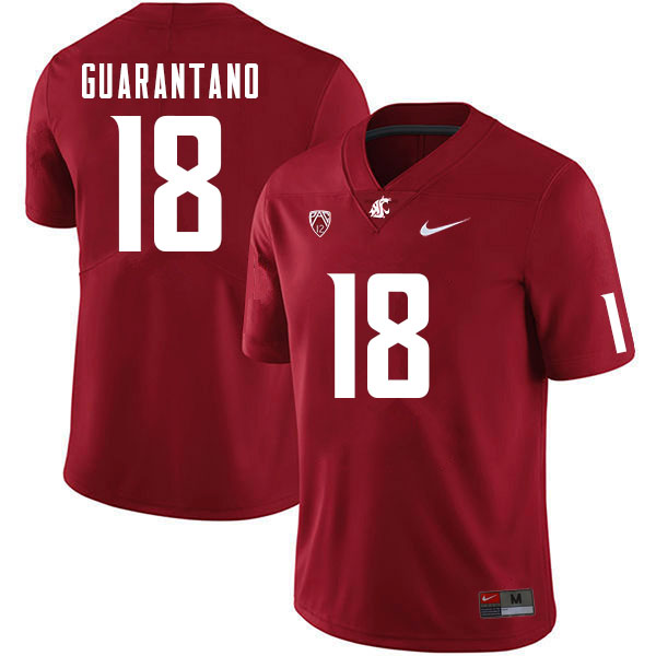 Men #18 Jarrett Guarantano Washington State Cougars College Football Jerseys Sale-Crimson